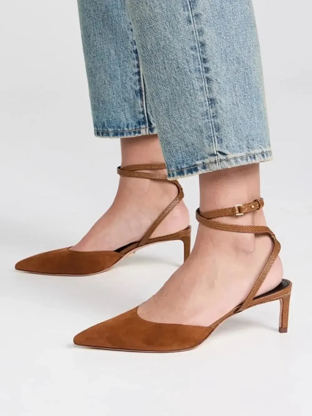 NIB Veronica Beard Colette Pointed-toe Ankle Strap Pump Size US 8M Caramel